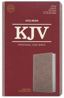 KJV Personal Size Bible, Rose Gold LeatherTouch