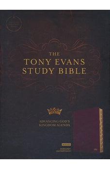 CSB Tony Evans Study Bible, Burgundy LeatherTouch Indexed, Black Letter, Study Notes and Commentary, Articles, Videos, Charts, Easy-to-Read Bible Serif Type
