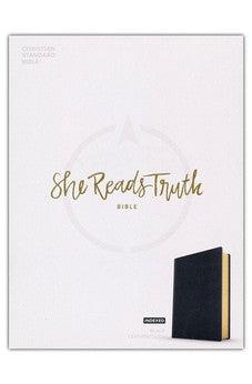 CSB She Reads Truth Bible, Black Imitation Leather, Black Letter, Full-Color Design, Wide Margins, Notetaking Space, Devotionals, Reading Plans, Two Ribbon Markers, Sewn Binding, Easy-to-Read Bible Serif Type