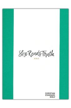CSB She Reads Truth Bible, Green Hardcover, Black Letter, Full-Color Design, Wide Margins, Notetaking Space, Devotionals, Reading Plans, Two Ribbon Markers, Sewn Binding, Easy-to-Read Bible Serif Type