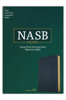 NASB Large Print Personal Size Reference Bible, Black Genuine Leather