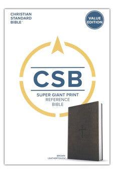 CSB Super Giant Print Reference Bible, Brown LeatherTouch, Value Edition