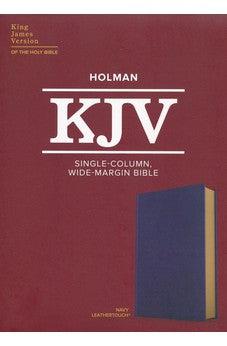 KJV Single-Column Wide-Margin Bible, Navy LeatherTouch
