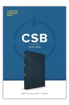 CSB Thinline Bible, Black Genuine Leather, Indexed