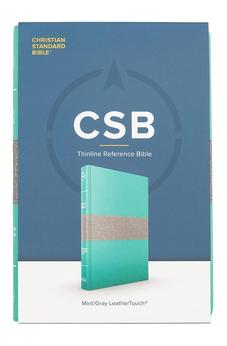 CSB Thinline Reference Bible, Mint/Gray LeatherTouch, Red Letter, Presentation Page, Cross-References, Full-Color Maps, Easy-to-Read Bible Serif Type