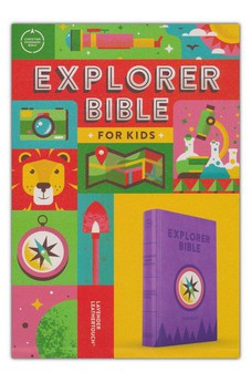 CSB Explorer Bible for Kids, Lavender Compass LeatherTouch, Red Letter, Full-Color Design