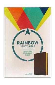 CSB Rainbow Study Bible, Brown LeatherTouch, Full-Color Design, Black Letter, Color-Coded Reading Plan, Study Tools, Full-Color Maps, Easy-to-Read Bible Serif Type