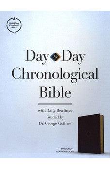 CSB Day-by-Day Chronological Bible, Burgundy LeatherTouch, Black Letter, Daily Reading Plan, One Year, Devotionals, Easy-to-Read Bible Serif Type
