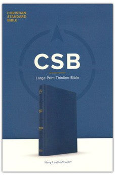 CSB Large Print Thinline Bible, Navy LeatherTouch, Red Letter, Presentation Page, Full-Color Maps, Easy-to-Read Bible Serif Type
