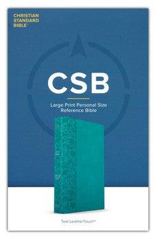 CSB Large Print Personal Size Reference Bible, Teal LeatherTouch, Red Letter, Presentation Page, Cross-References, Full-Color Maps, Easy-to-Read Bible Serif Type