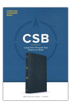 CSB Large Print Personal Size Reference Bible, Black Genuine Leather, Indexed, Red Letter