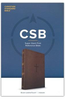 CSB Super Giant Print Reference Bible, Brown LeatherTouch, Indexed, Red Letter, Presentation Page, Cross-References, Full-Color Maps, Easy-to-Read Bible Serif Type