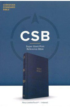 CSB Super Giant Print Reference Bible, Navy LeatherTouch, Indexed, Red Letter, Full-Color Maps, Easy-to-Read Bible Serif Type