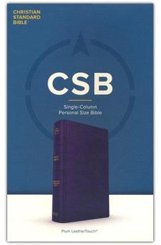 CSB Single-Column Personal Size Bible, Plum LeatherTouch, Black Letter, Presentation Page, Full-Color Maps, Easy-to-Read Bible Serif Type