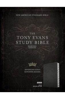 NASB Tony Evans Study Bible, Black Genuine Leather, Indexed, Black Letter, Study Notes and Commentary, Easy-to-Read Bible Karmnina Type