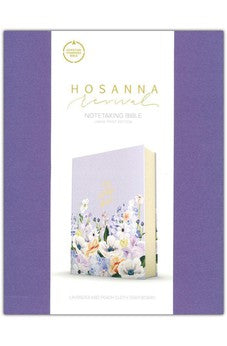 CSB Notetaking Bible, Large Print Hosanna Revival Edition, Lavender/Peach Cloth-Over-Board, Black Letter, Single-Column, Journaling Space, Reading Plan, Easy-to-Read Bible Serif Type