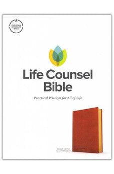 CSB Life Counsel Bible, Burnt Sienna LeatherTouch, Black Letter, Articles, Word Studies, Quotes, Cross-References, Easy-to-Read Bible Serif Type