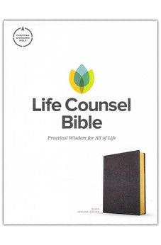 CSB Life Counsel Bible, Genuine Leather, Black Letter, Articles, Word Studies, Quotes, Cross-References, Easy-to-Read Bible Serif Type