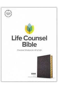 CSB Life Counsel Bible, Genuine Leather, Indexed, Black Letter, Articles, Word Studies, Quotes, Cross-References, Easy-to-Read Bible Serif Type