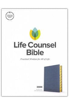 CSB Life Counsel Bible, Slate Blue LeatherTouch, Indexed, Black Letter, Articles, Word Studies, Quotes, Cross-References, Easy-to-Read Bible Serif Type