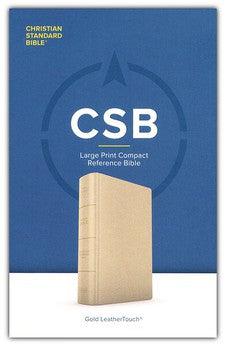 CSB Compact Reference Bible, Gold LeatherTouch, Red Letter, Presentation Page, Cross-References, Full-Color Maps