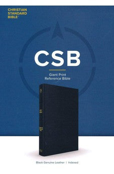 CSB Giant Print Reference Bible, Black Genuine Leather, Indexed, Red Letter, Presentation Page, Cross-References, Full-Color Maps, Easy-to-Read Bible Serif Type