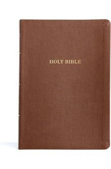 KJV Large Print Thinline Bible, Value Edition, Brown LeatherTouch, Red Letter, Pure Cambridge Text, Presentation Page, Full-Color Maps, Easy-to-Read Bible MCM Type