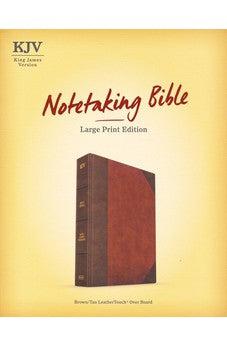 KJV Notetaking Bible, Large Print Edition, Black/Brown LeatherTouch-Over-Board, Black Letter, Wide Margins, Journaling Space, Single-Column, Reading Plan, Easy-to-Read Bible MCM Type