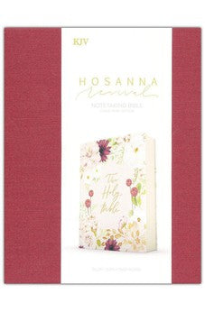 KJV Notetaking Bible, Large Print Hosanna Revival Edition, Blush Cloth-Over-Board, Black Letter, Single-Column, Journaling Space, Reading Plan, Easy-to-Read Bible Slab Type