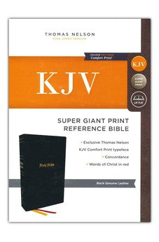 KJV Super Giant Print Reference Bible, Black, Genuine Leather, 43,000 Cross References, Red Letter, Comfort Print