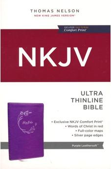 NKJV Holy Bible Ultra Thinline, Purple Leathersoft, Red Letter