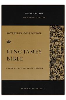 KJV Large Print Reference Bible, Brown Leathersoft, Red Letter (Sovereign Collection)