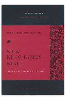 NKJV Large Print Reference Bible, Purple Leathersoft, Red Letter (Sovereign Collection)