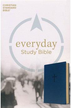 CSB Everyday Study Bible, Navy Cross LeatherTouch