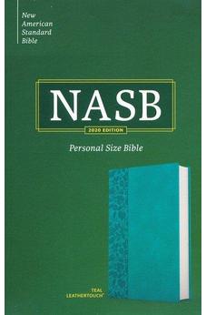 NASB Personal Size Bible, Teal LeatherTouch, Red Letter, Presentation Page, Footnotes, Full-Color Maps, Easy-to-Read Bible Karmina Type