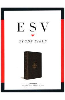 ESV Study Bible, Large Print (TruTone, Olive, Branch Design)