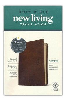 NLT Compact Bible, Filament Enabled Edition (Red Letter, LeatherLike, Rustic Brown)