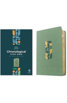 NLT One Year Chronological Study Bible (LeatherLike, Sage Green Mosaic)