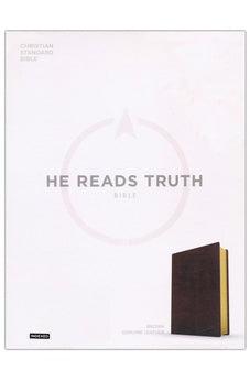 CSB He Reads Truth Bible, Brown Genuine Leather Indexed