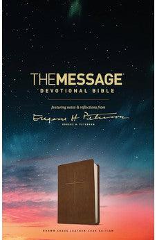 The Message Devotional Bible, Brown Cross (Leather-Look, Brown): Featuring Notes and Reflections from Eugene H. Peterson