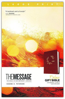The Message Deluxe Gift Bible, Large Print (Leather-Look, Cranberry Laurels)