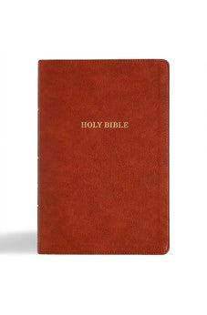 KJV Giant Print Reference Bible, Burnt Sienna LeatherTouch, Indexed, Red Letter, Presentation Page, Sewn Binding, Cross-References, Full-Color Maps, Easy-to-Read Bible MCM Type