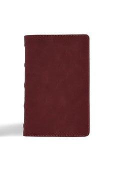 CSB Personal Size Bible, Holman Handcrafted Collection, Premium Marbled Burgundy Calfskin, Black Letter, Presentation Page, Sewn Binding, Full-Color Maps, Easy-to-Read Bible Serif Type