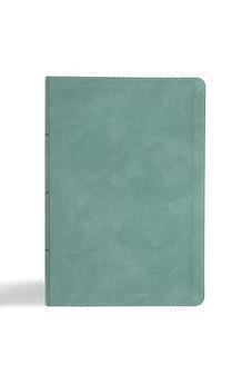 CSB Giant Print Single-Column Bible, Earthen Teal SuedeSoft LeatherTouch, Black Letter, Presentation Page, Sewn Binding, Full-Color Maps, Easy-to-Read Bible Serif Type
