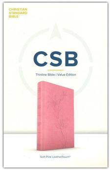 CSB Thinline Bible, Value Edition, Soft Pink LeatherTouch, Red Letter, Presentation Page, Sewn Binding, Full-Color Maps, Easy-to-Read Bible Serif Type