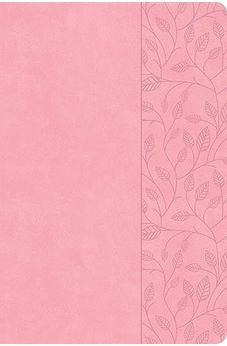 CSB Large Print Thinline Bible, Value Edition, Soft Pink LeatherTouch, Red Letter, Presentation Page, Sewn Binding, Full-Color Maps, Easy-to-Read Bible Serif Type