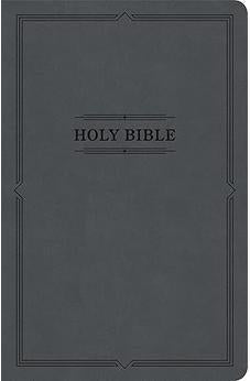 KJV Thinline Bible, Value Edition, Charcoal LeatherTouch, Red Letter, Presentation Page, Sewn Binding, Full-Color Maps, Easy-to-Read Bible MCM Type