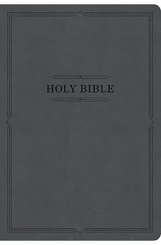KJV Large Print Thinline Bible, Value Edition, Charcoal LeatherTouch, Red Letter, Presentation Page, Sewn Binding, Full-Color Maps, Easy-to-Read Bible MCM Type
