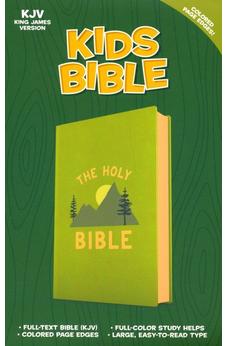 KJV Kids Bible, Green LeatherTouch, Large Print, Red Letter, Study Helps for Kids, Full-Color Inserts and Maps, Presentation Page, Easy-to-Read Bible MCM Type