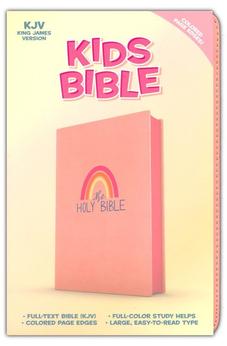 KJV Kids Bible, Peach LeatherTouch, Large Print, Red Letter, Study Helps for Kids, Full-Color Inserts and Maps, Presentation Page, Easy-to-Read Bible MCM Type 